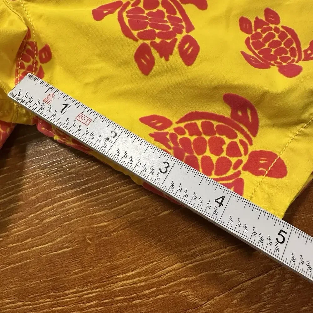 Vilebrequin Swim Trunks Youth Boys 14 Yellow Sea Turtle Mesh Lined Board Shorts
